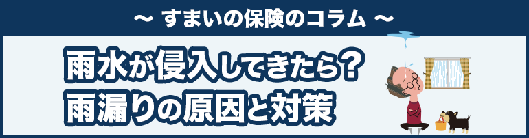 【雨水が侵入してきたら?】雨漏りの原因と対策